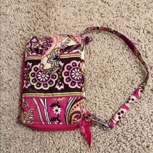 Vera Bradley Pink and Purple Floral Wristlet